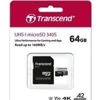 Transcend microSDXC 340S 64GB (с адаптером) Image #3