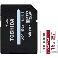 Toshiba EXCERIA microSDHC 16GB + адаптер [THN-M302R0160EA]