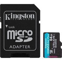 Kingston Canvas Go! microSDXC 64GB SDCG4/64GB (с адаптером) Image #1