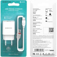 Borofone BA20A Lightning (белый) Image #5