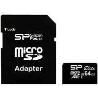 Silicon-Power microSDXC Elite UHS-1 (Class 10) 64 GB (SP064GBSTXBU1V10-SP)