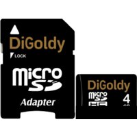 DiGoldy microSDHC (Class 10) 4GB + адаптер [DG004GCSDHC10-AD] Image #1